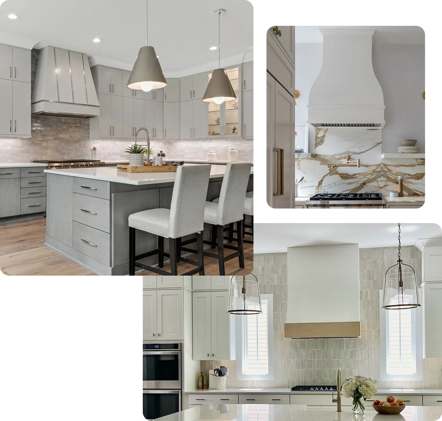 collage of kitchens